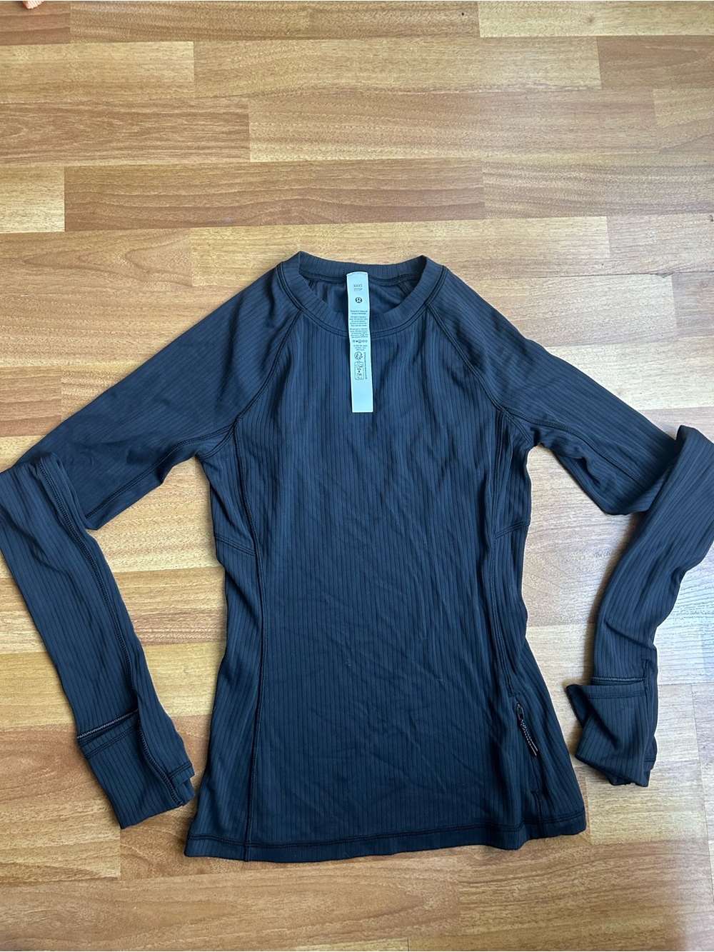 lululemon athletica Black Long Sleeve Ribbed Tee xxs
